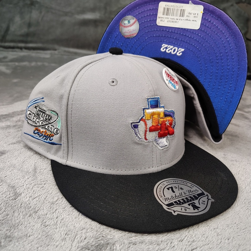Mitchell & Ness Lids x 2022 Topps Chrome Baseball Texas Rangers Fitted 7 3/8 Hat